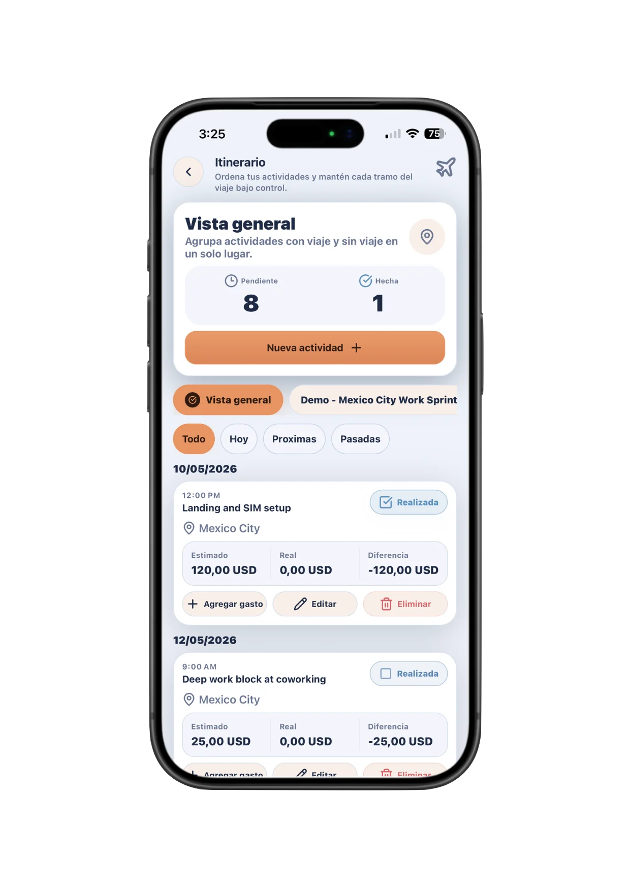 Vista de Un itinerario que acompaña el viaje real en Nomly