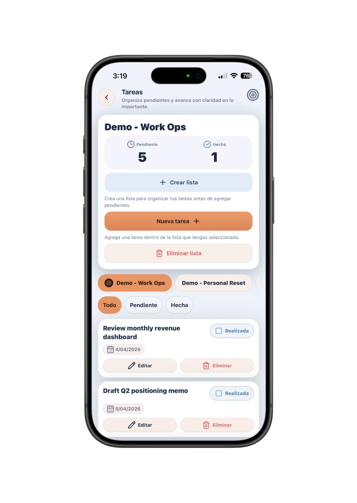 Vista de Menos ruido mental, más continuidad en Nomly